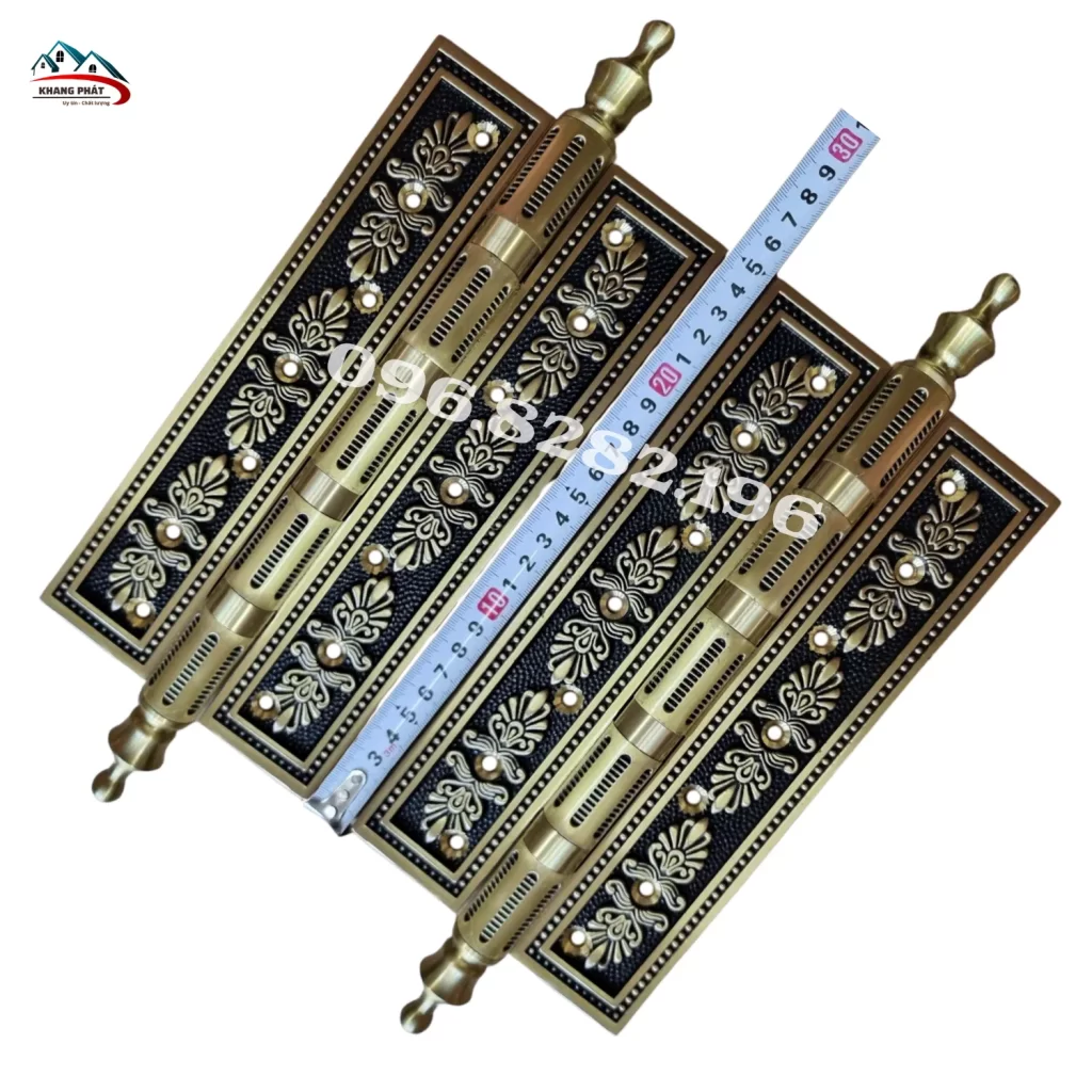 Bản lề đồng dài 25cm KP-LĐR525 hoa cúc màu rêu