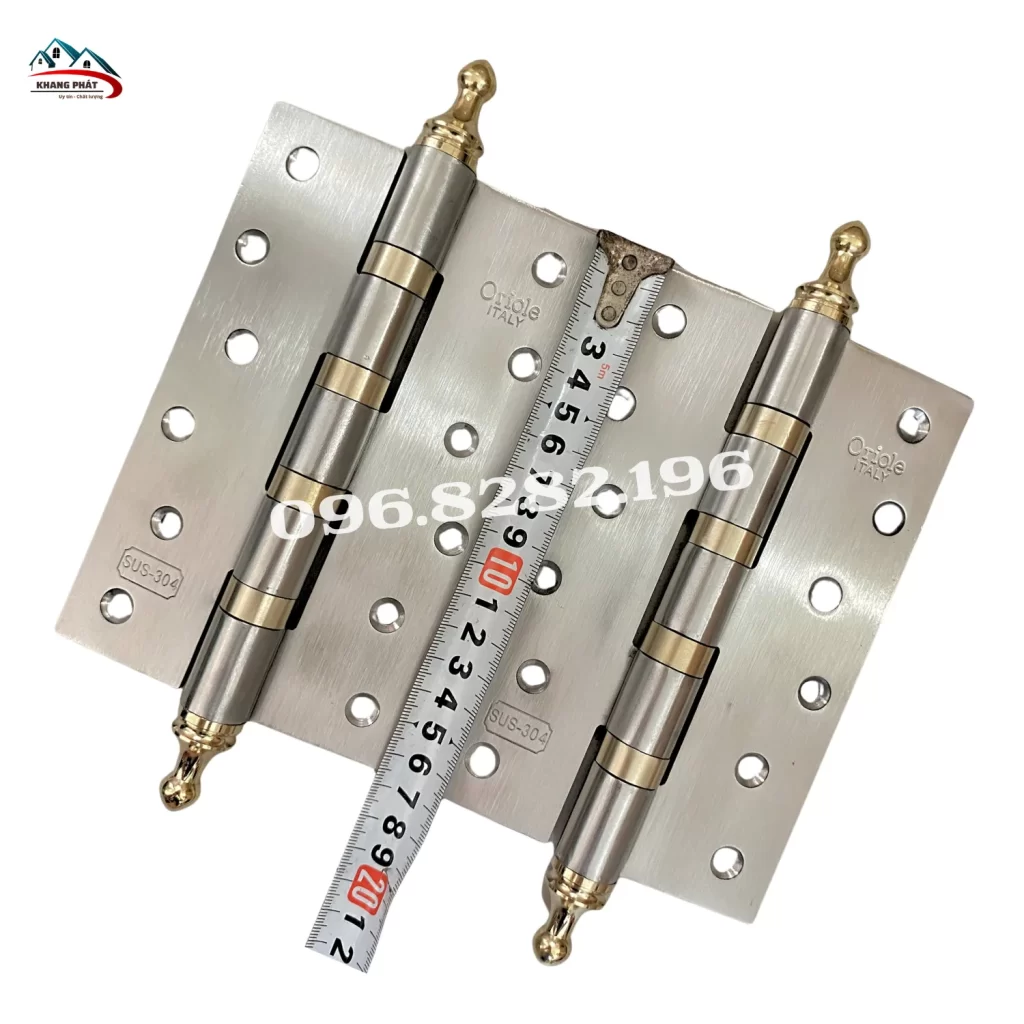 Bản lề lá N18 Inox 304 dài 16.8cm cho cửa gỗ dày