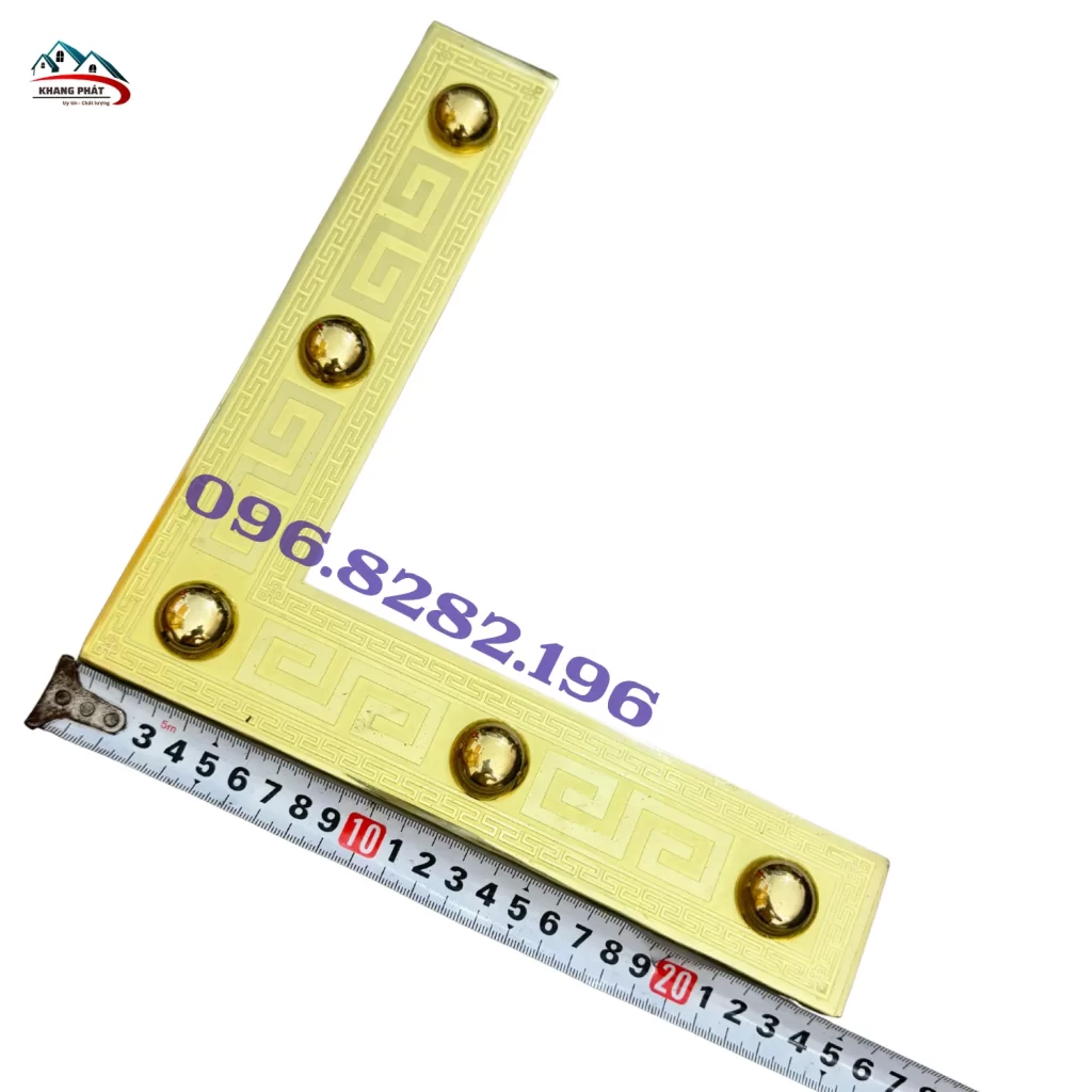 Ke nẹp góc đồng 25cm KP-KGB125 hoa văn vàng bóng