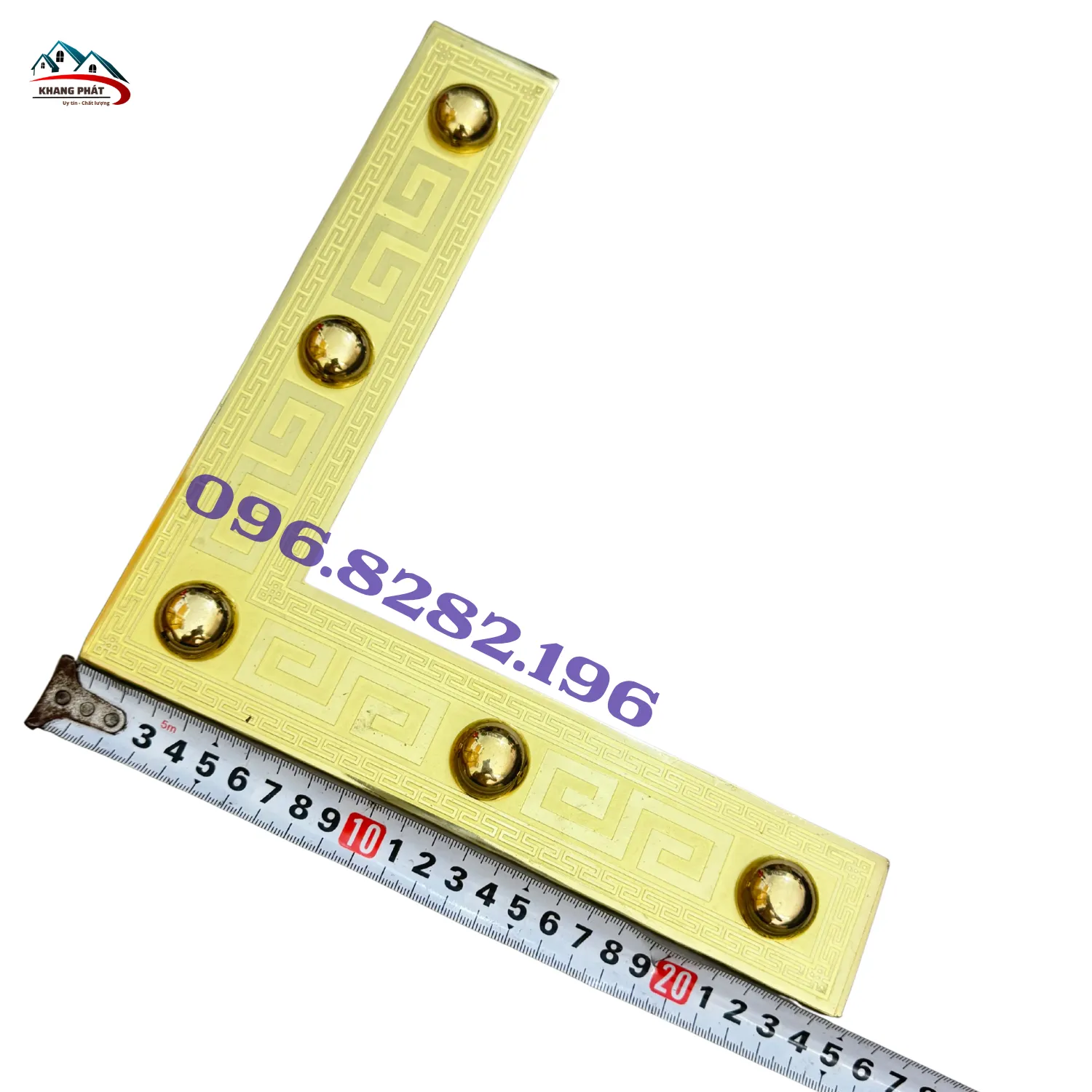 Ke nẹp góc đồng 25cm KP-KGB125 hoa văn vàng bóng