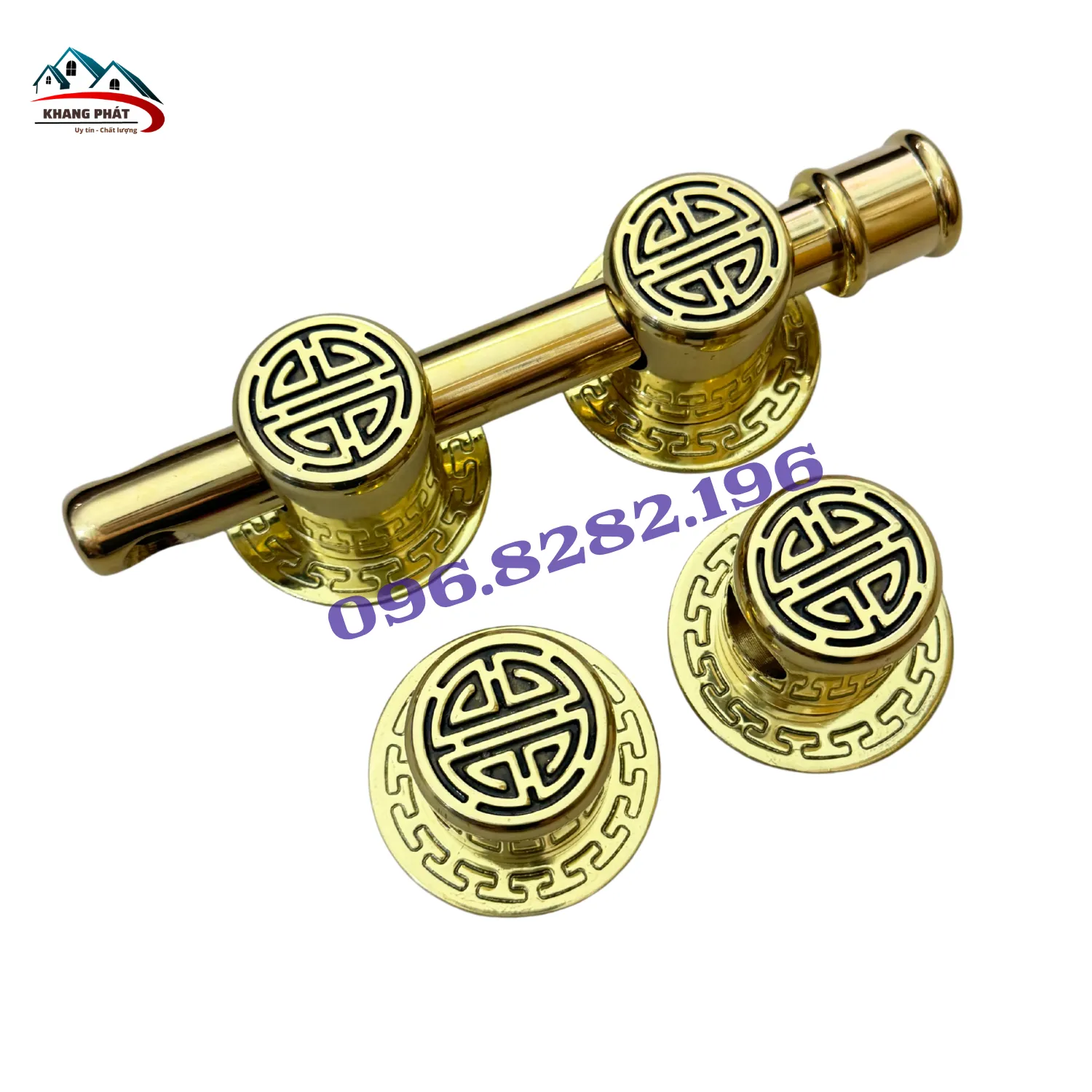 Khoá chuỳ đồng chữ thọ 38mm đầy đủ một bộ