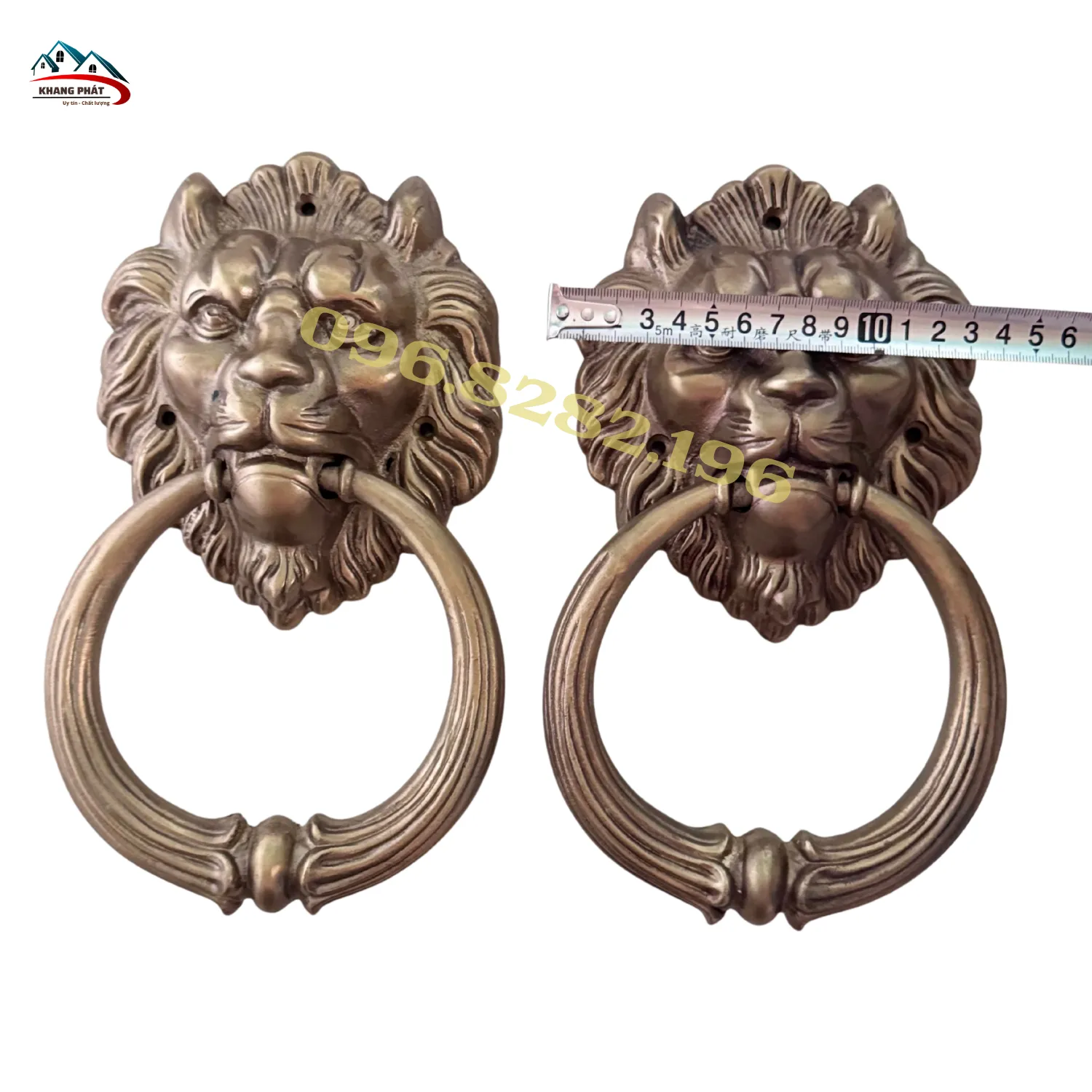 mặt sư tử đồng 14cm KP-STR214 giả cổ