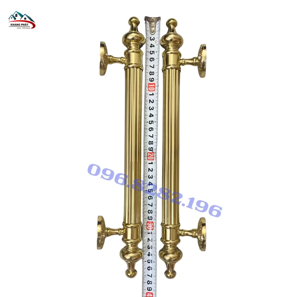 Tay nắm cửa đồng 38cm KP-TNS3824B màu vàng bóng