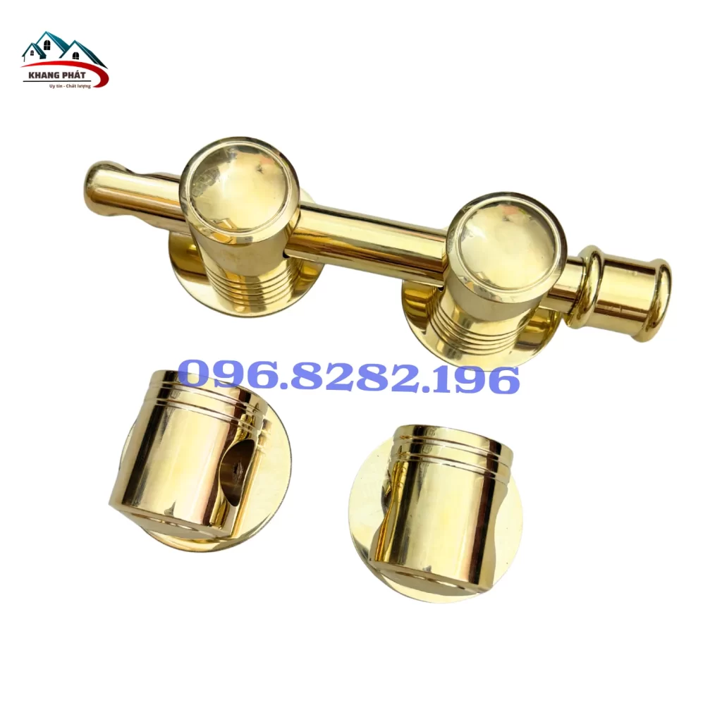 bộ chuỳ đồng trơn lắp trên cửa gỗ hai cánh