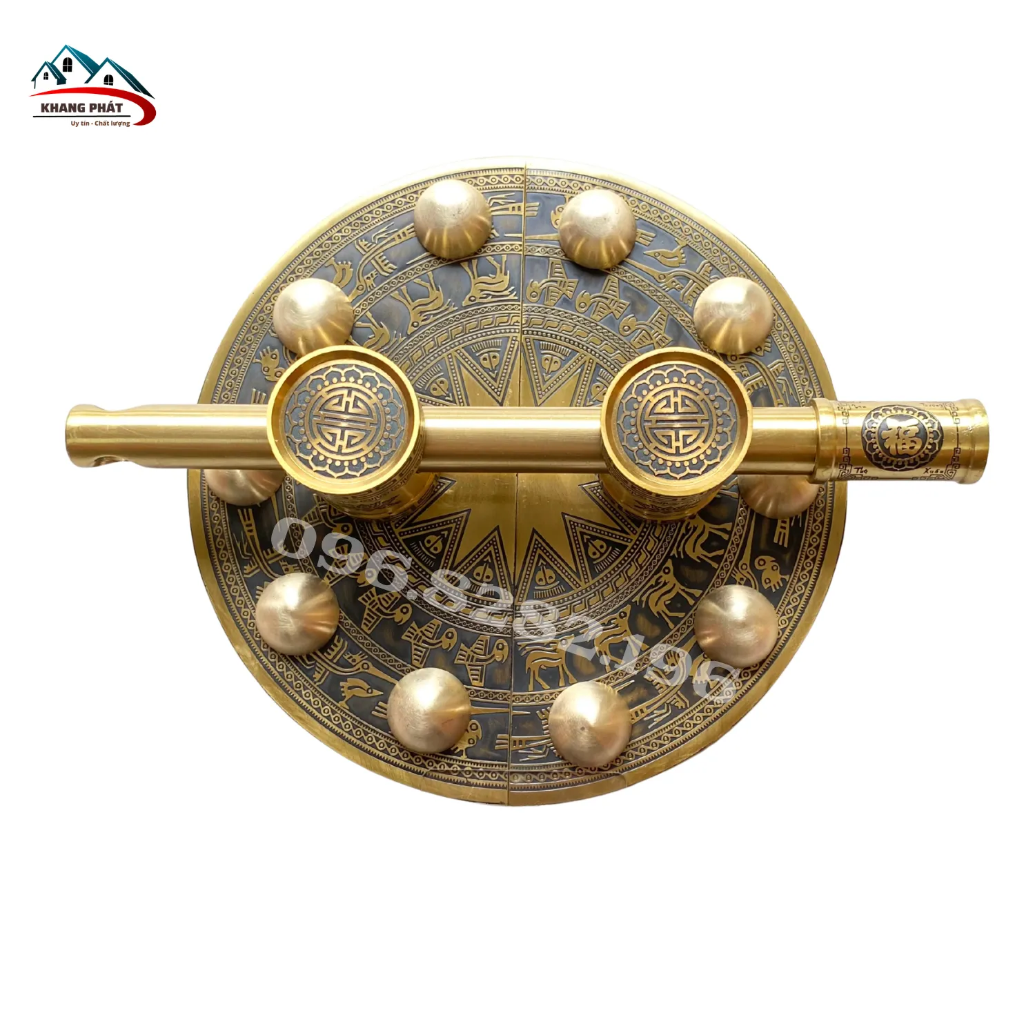 bộ chuỳ mâm đồng hoa văn màu cổ