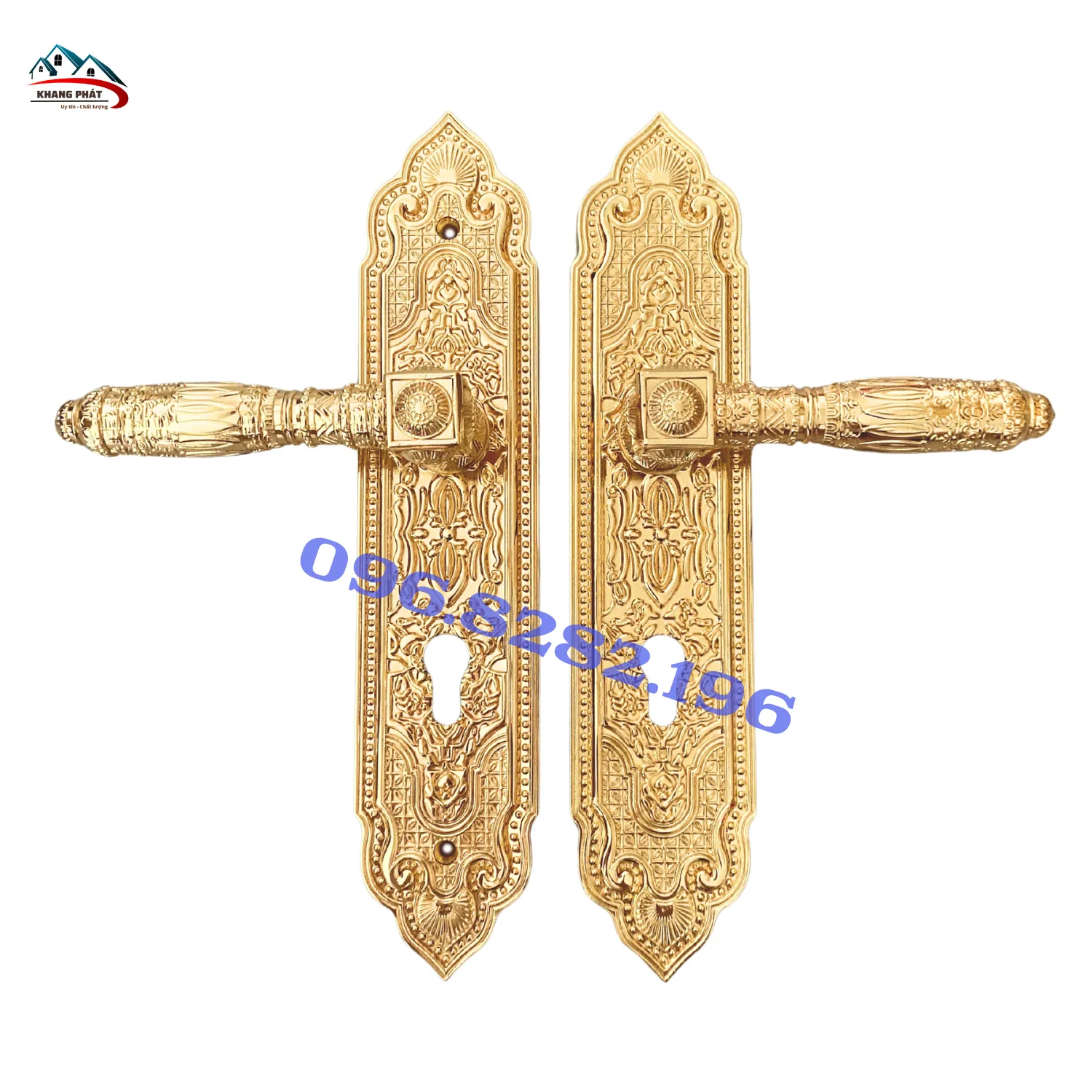 Khoá cửa chính KP999 mạ vàng 24K cho cửa gỗ cao cấp