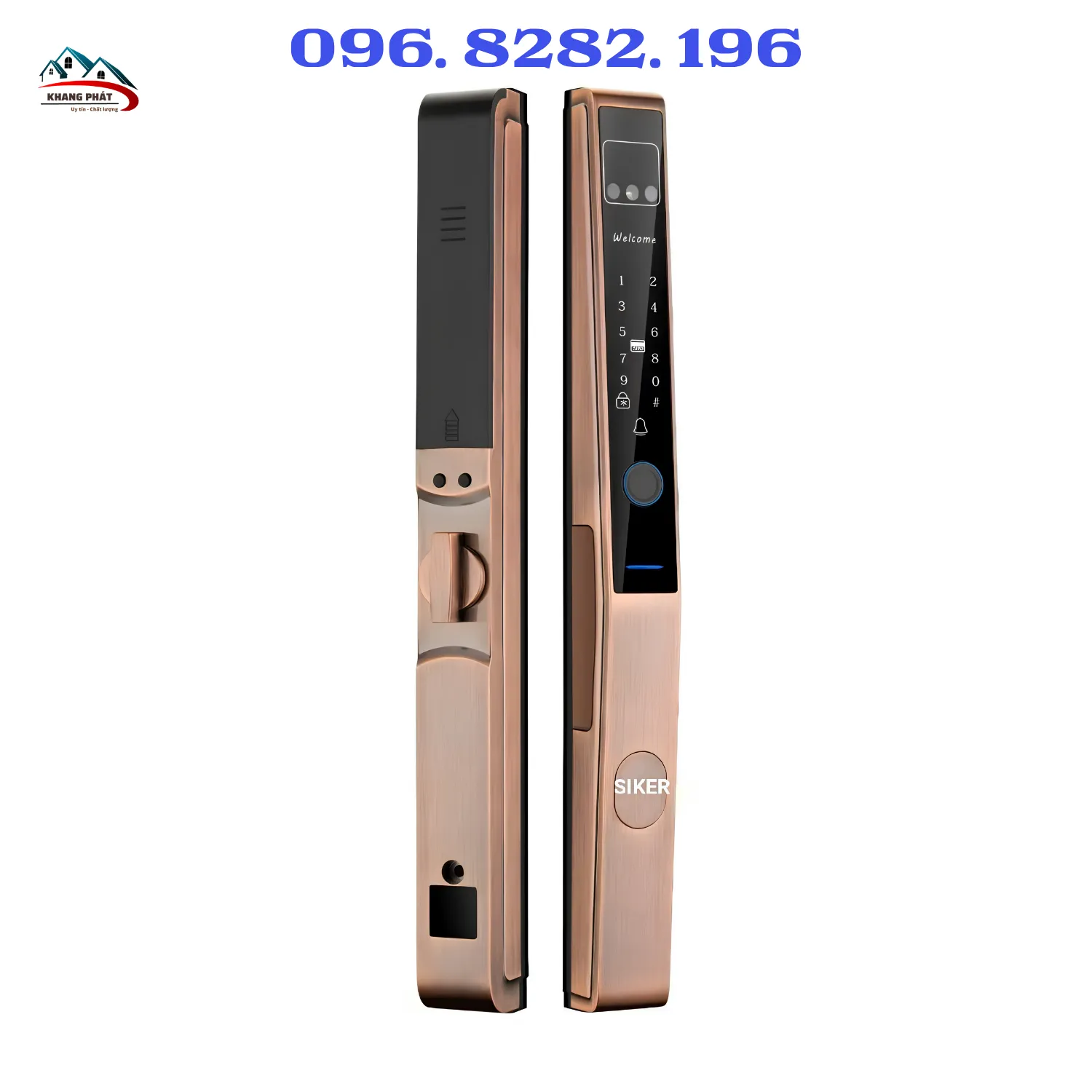 Khoá cửa thông minh Siker KTS142.3D lắp cửa nhôm Xingfa hiện đại