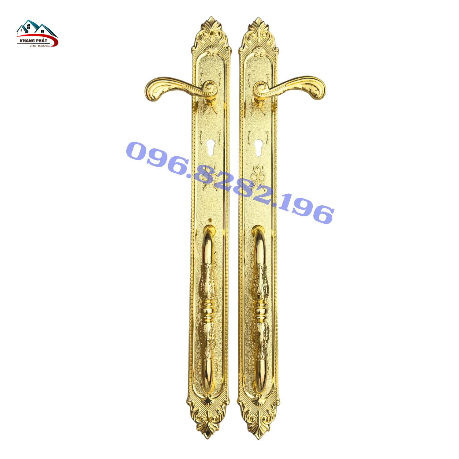 Khoá đại sảnh bằng đồng dài 80cm màu vàng 24K