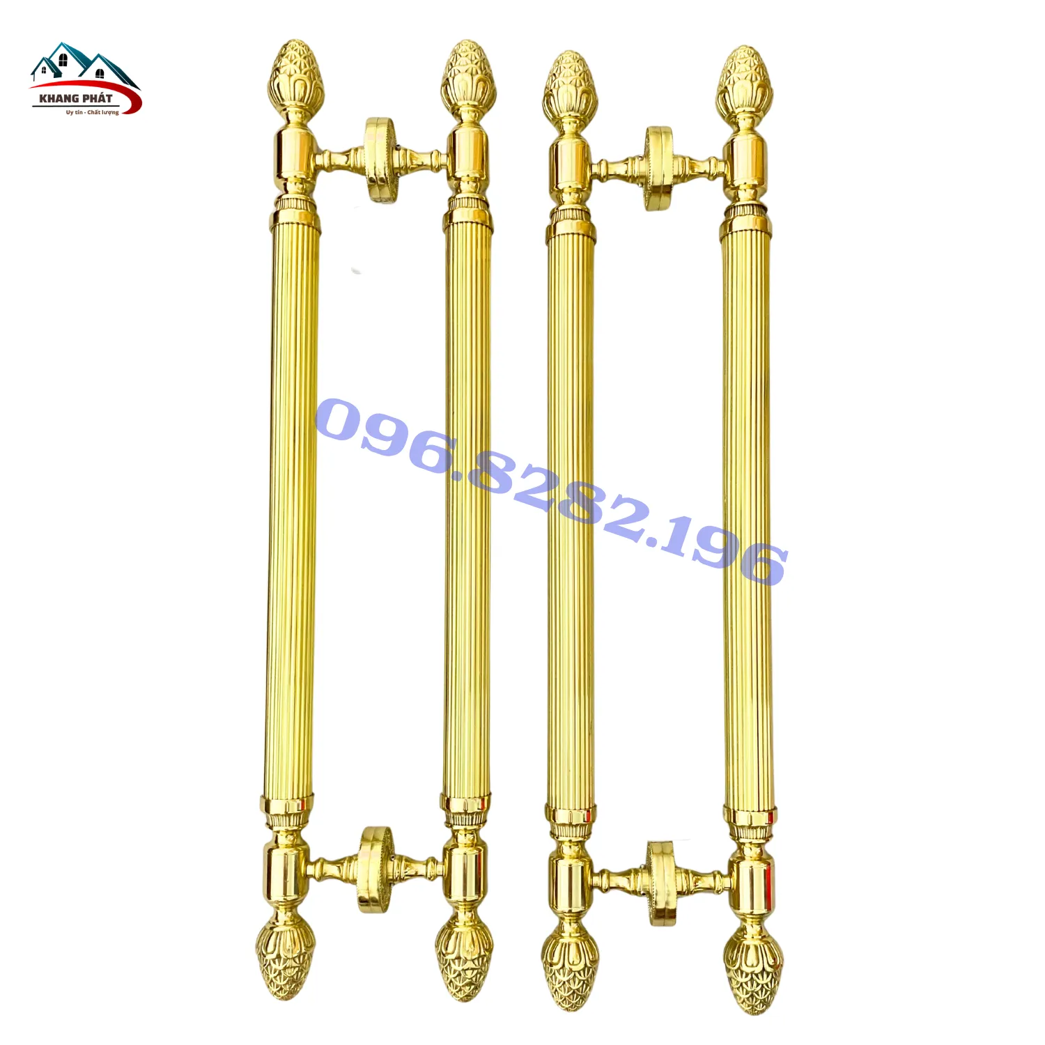 Tay kéo cửa đồng chóp thông màu vàng bóng cao cấp