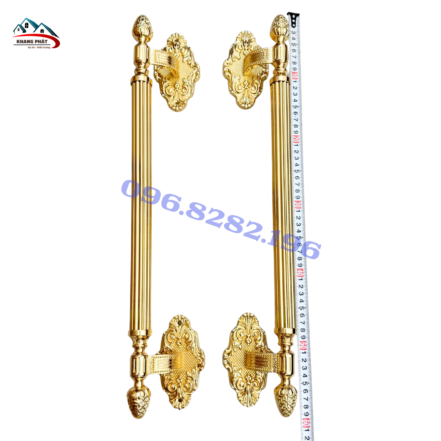 Tay nắm cửa lệch tâm đồng KP-TNLT160B màu vàng bóng