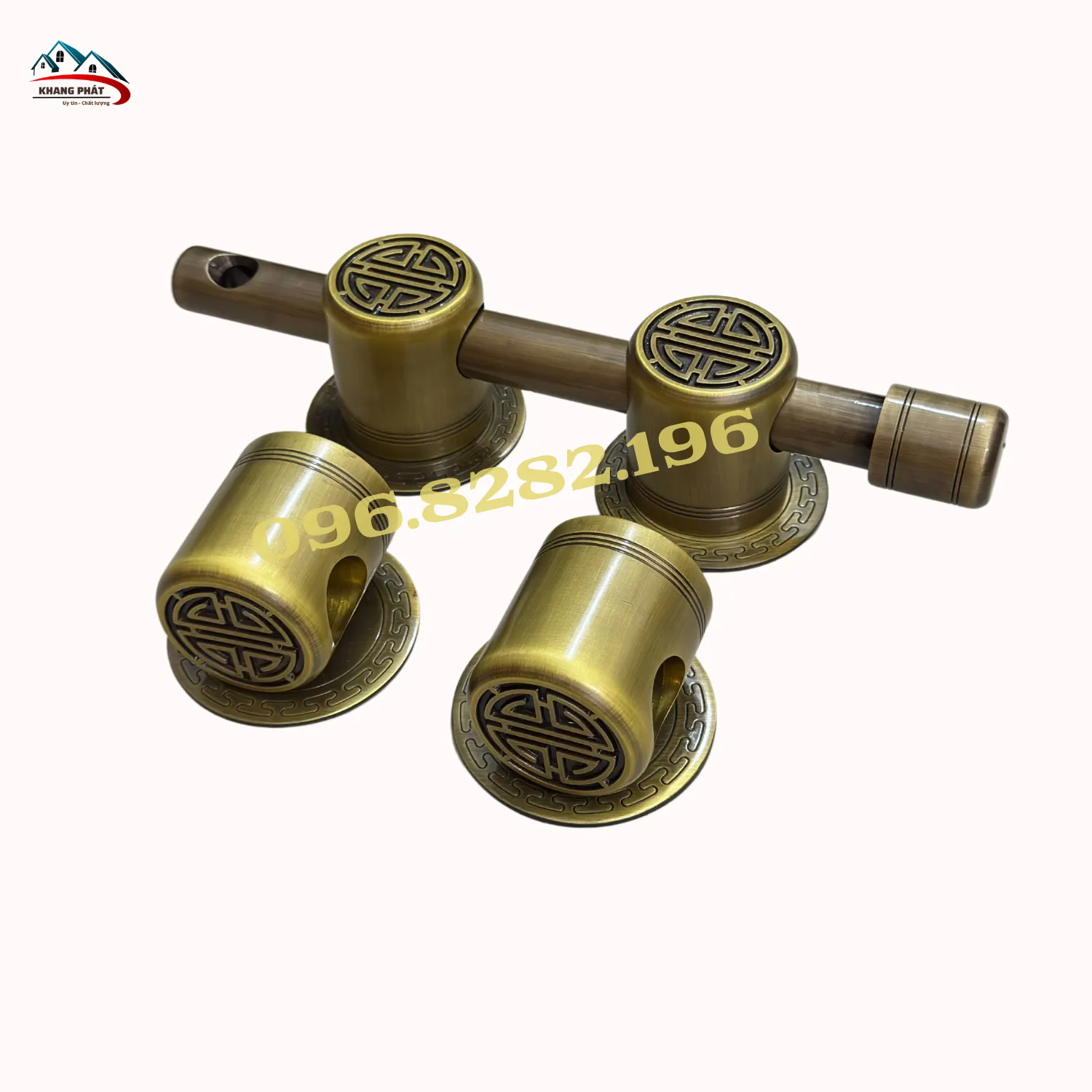Khóa chùy đồng 6cm đen rêu chữ Thọ KP-CĐCT58R