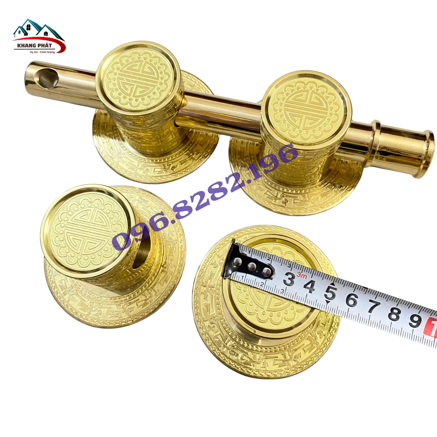 Khóa then cài chùy đồng KP-CĐHV50B màu vàng bóng